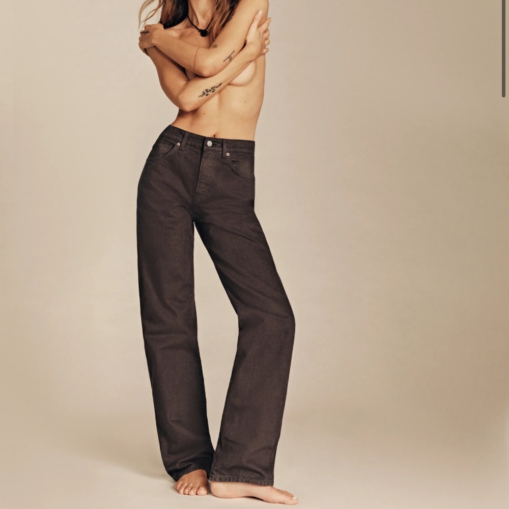 Val 90s Mid Rise Straight Jeans - Espresso